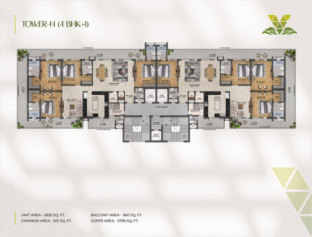 4+1 BHK Flats in Vintage Greens Zirakpur